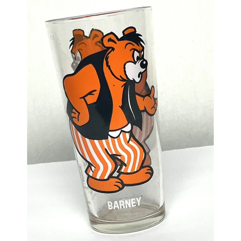 Cartoon Glass Vintage 70s Barney Bear Character Pepsi Collector‎ Series Made USA